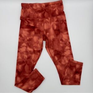 Athleta Elation 7/8 Leggings Serene Island Coral Pink Tie Dye High Rise Small